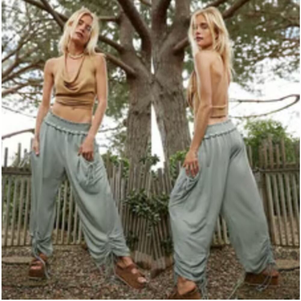 Free People Sage Green Harem Straight Leg Pants